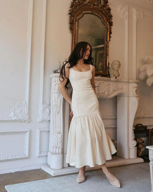 White Ruffled High Waist  Maxi Dress