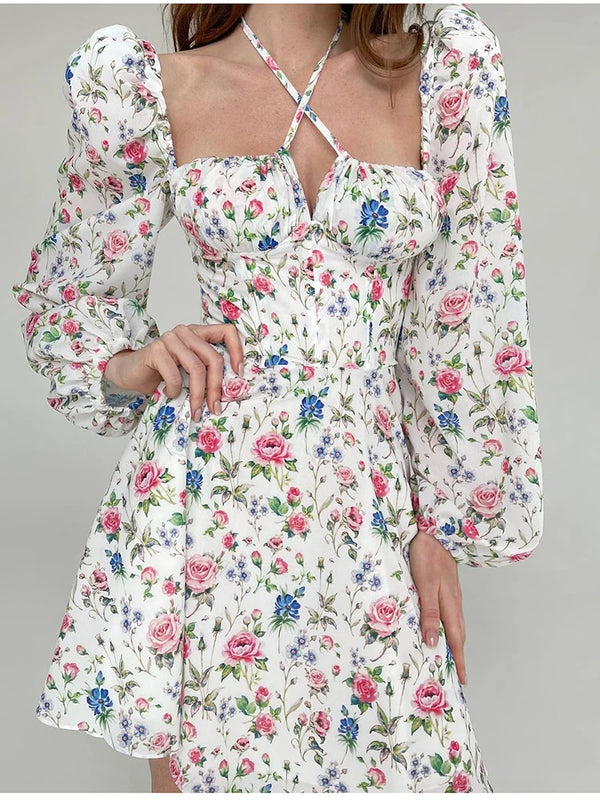 Long Sleeve Floral Print Dress