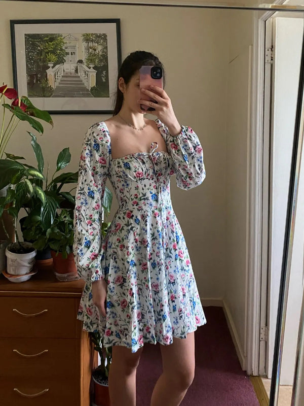 Long Sleeve Floral Print Dress